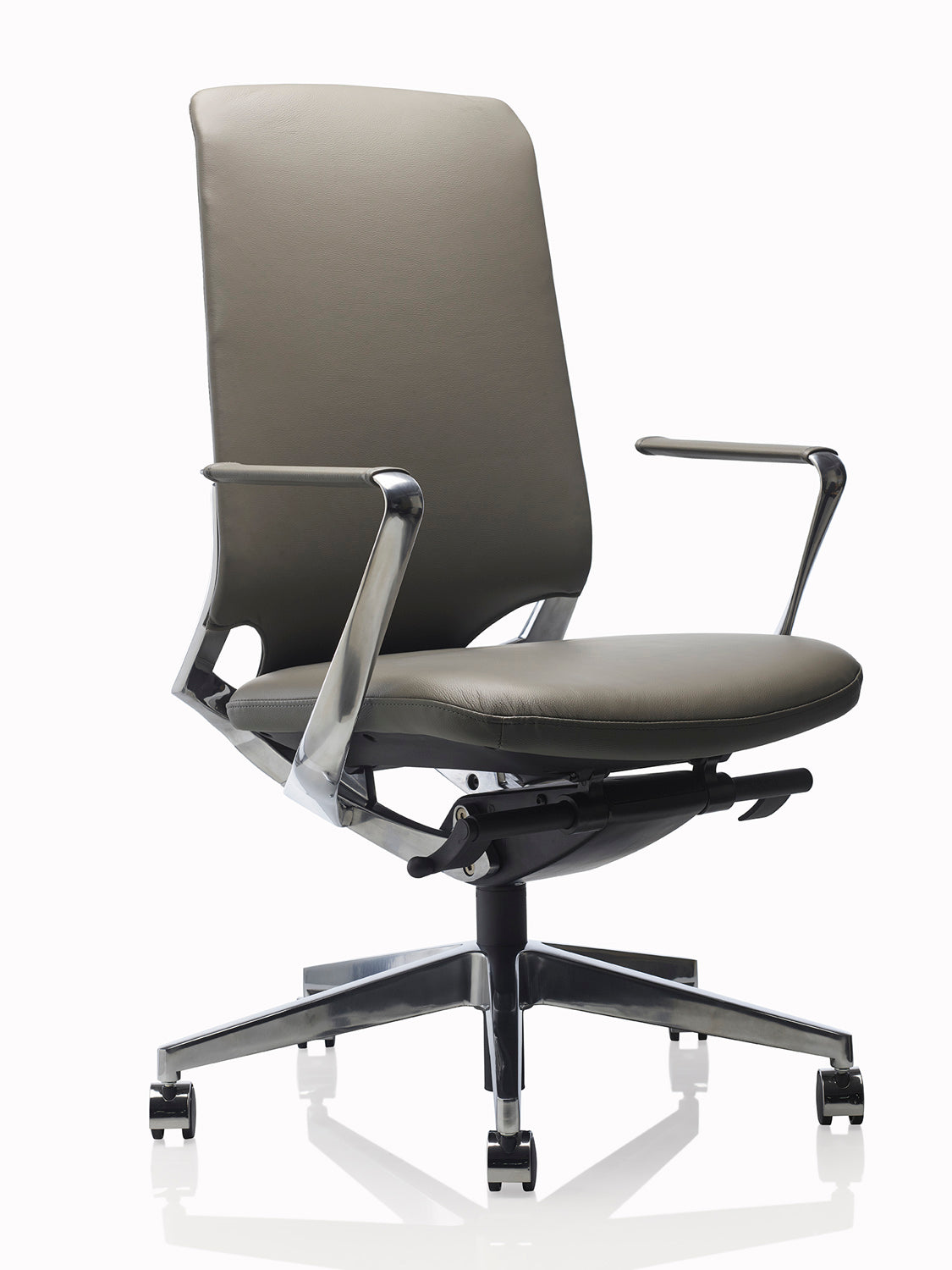 Rhythm Chair - Grey Leather on Alloy
